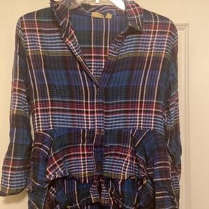 Plaid ruffle top